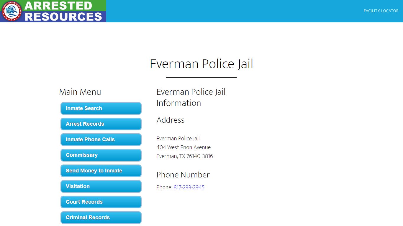 Everman Police Jail - Inmate Search - Everman, TX - Arrested Resources